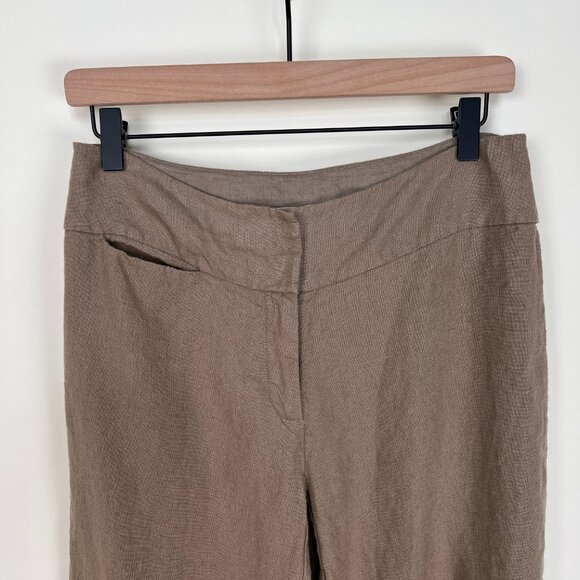 New Eileen Fisher 100% Linen Wide Leg Straight Trousers Minimalist Coastal Pants - Picture 2 of 9